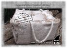 Concrete Bags covered in Burlap Hessian Jute with Concrete Flowers